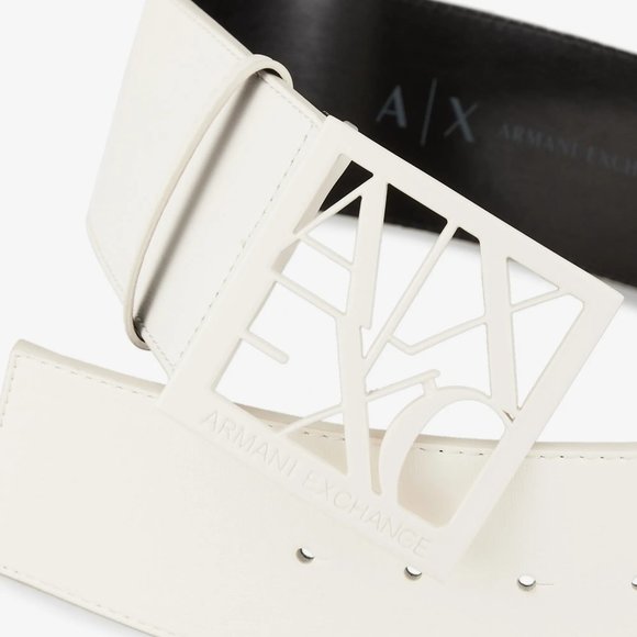 Armani Exchange AX WIDE Belt Square Logo Buckle MANY SIZES